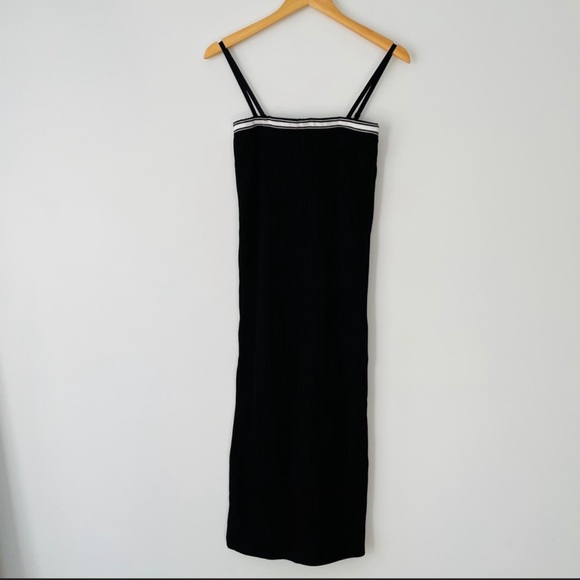 American Apparel NWOT Black Ribbed Midi Tube Dress - Picture 2 of 7